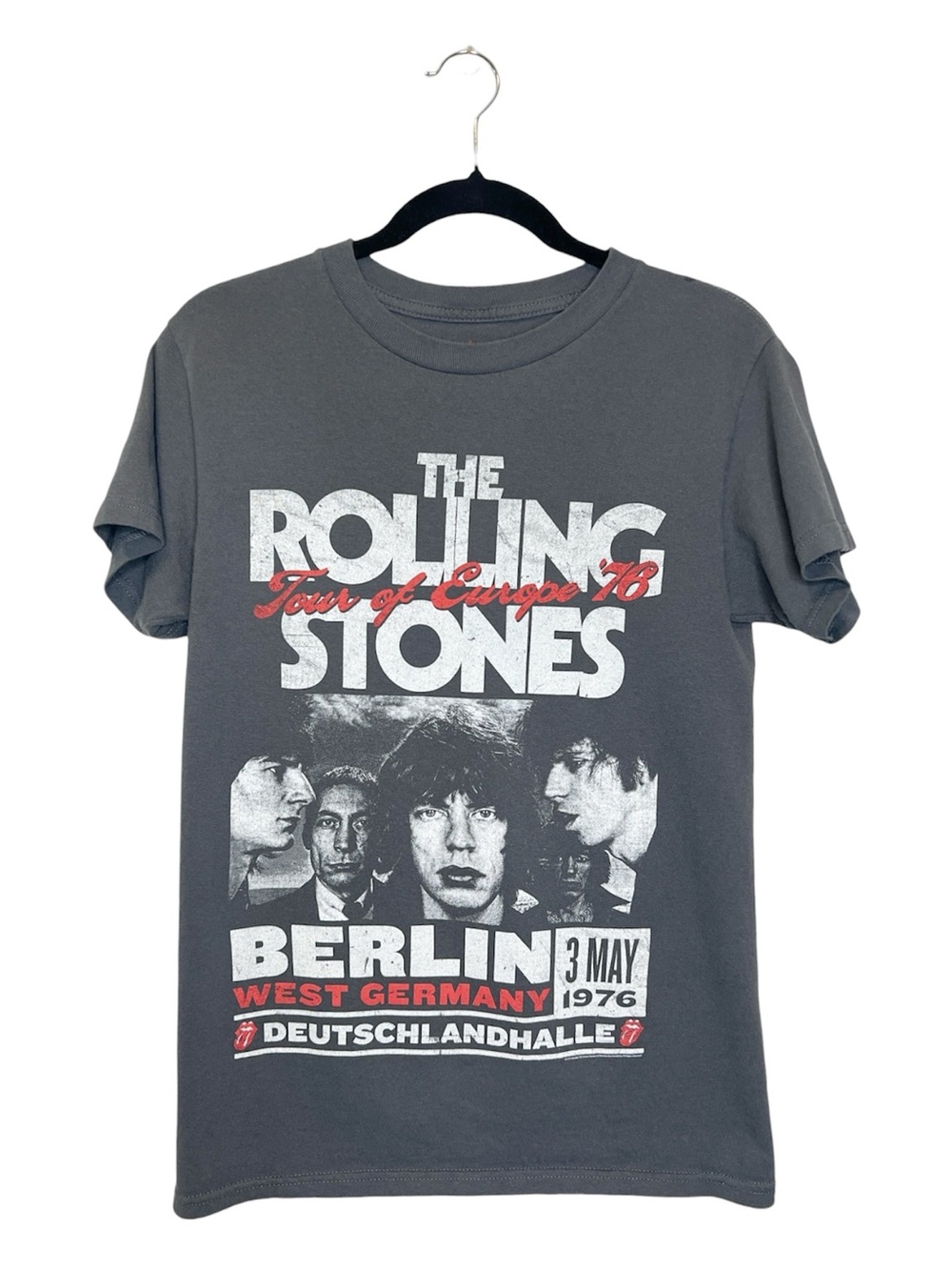 The Rolling Stones '76 Tour of Europe Cotton Graphic Print Band Tee size Small